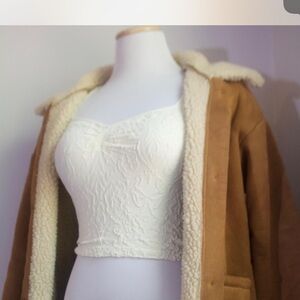 Women's Tan Shearling Coat